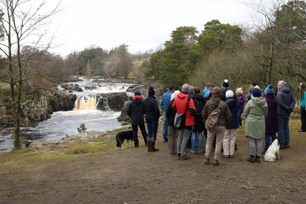 Businesses learn about geology at Low Force, Teesdale, North Pennines AONB UGGp