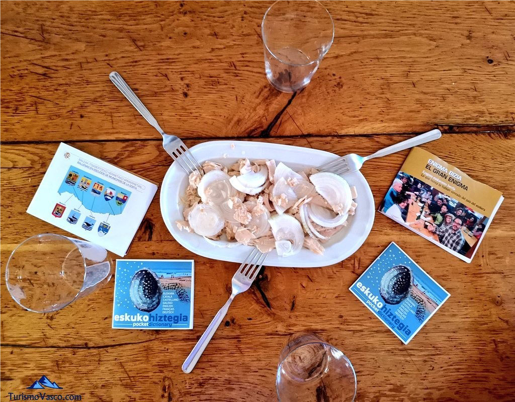 Basque Coast Geopark food and leaflets display