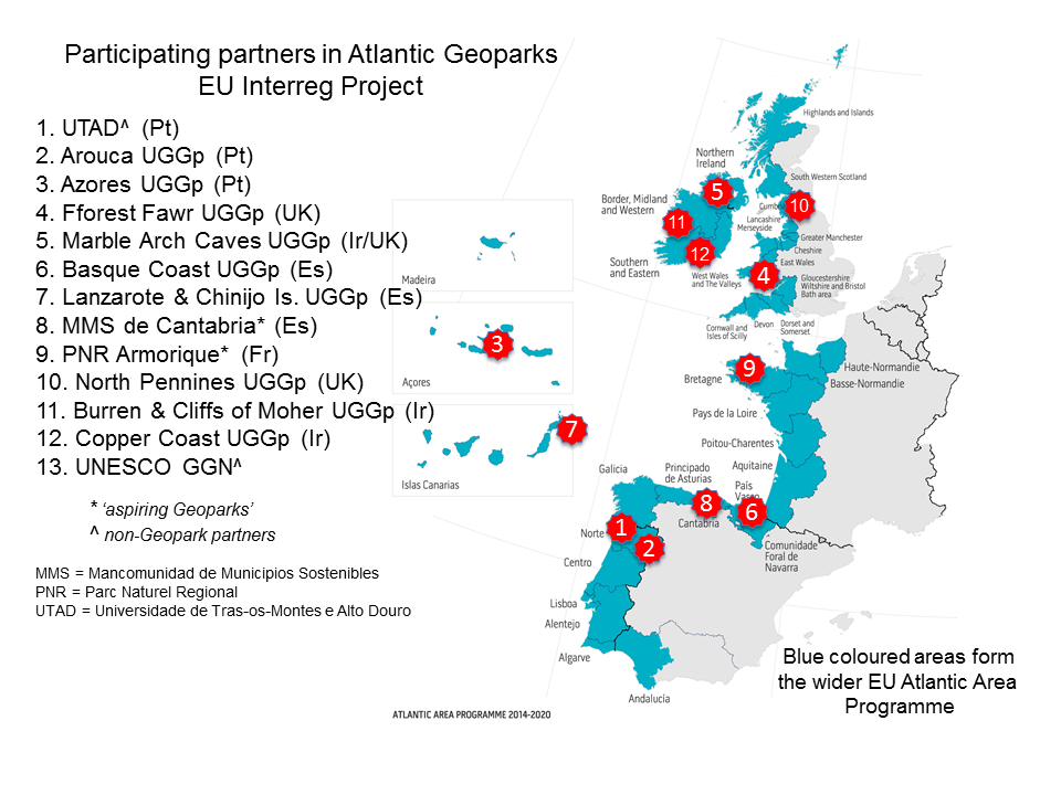 Atlantic Geoparks map